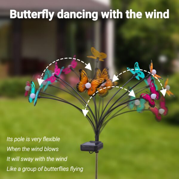 Solar Butterfly Type Warm Light 8-head Floor Lamp (two pcs per sets) - Image 5