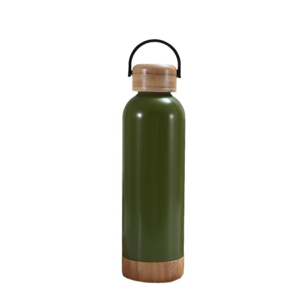 17.5oz Stainless Steel Tumbler Bamboo Cap Bottle - Image 2