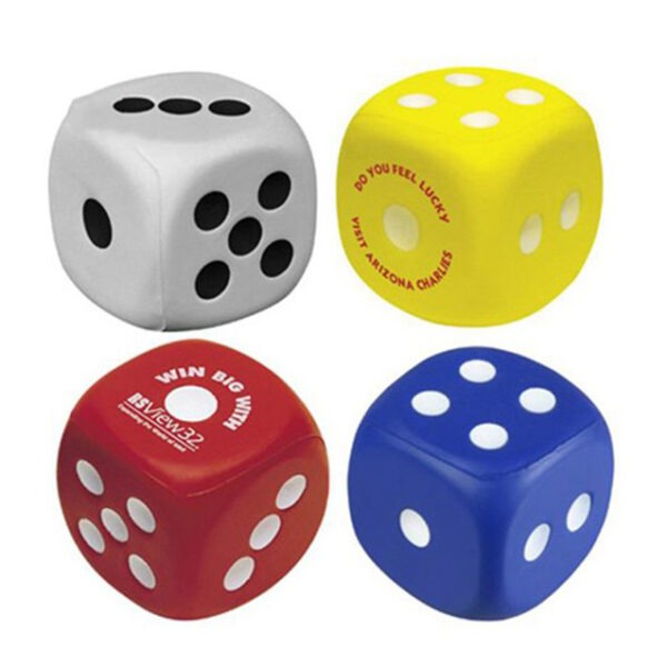 Promotional Gift Stress Ball 5.5cm Dice Shaped PU Foam Promotional Toy