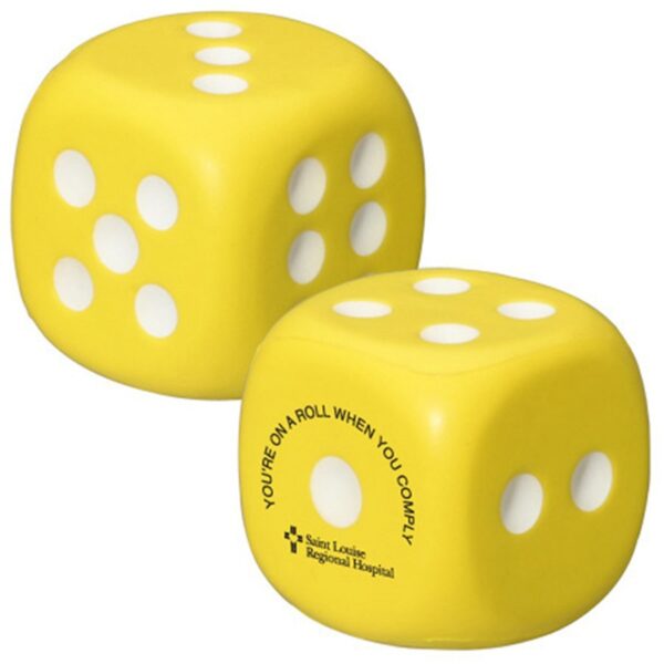 Promotional Gift Stress Ball 5.5cm Dice Shaped PU Foam Promotional Toy - Image 3