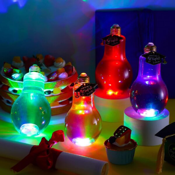 17.5 Oz. Transparent LED Light Up Bulb Cup with Straw - Image 2