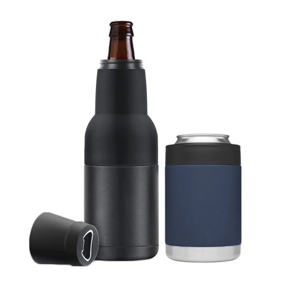 12oz Stainless Steel Bottle Cooler with Beer Opener - Image 7