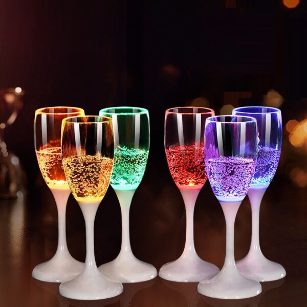 4oz Water Activated Light Up Champagne Goblet Plastic Beer Cup