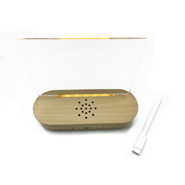 Wooden Bluetooth Speaker with Light Up Memo Board - Image 3