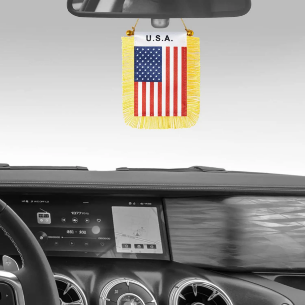 USA US Mini American Car Flag With Tassel - Image 4