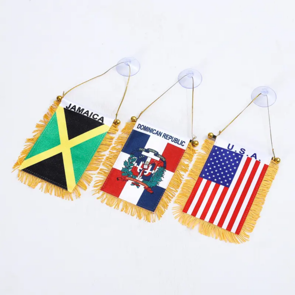 USA US Mini American Car Flag With Tassel - Image 2