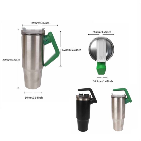 30oz Rotatable Handle Double Wall Stainless Steel Vacuum Insulated Tumbler - Image 3