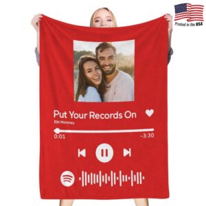 Print in USA 220gsm Custom Flannel Blanket 30x40 in
