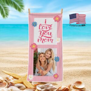 Print in USA 320gsm Custom Microfiber Beach Towel 30x60 in