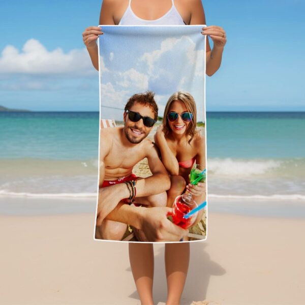 Print in USA 320gsm Custom Microfiber Beach Towel 30x60 in - Image 4